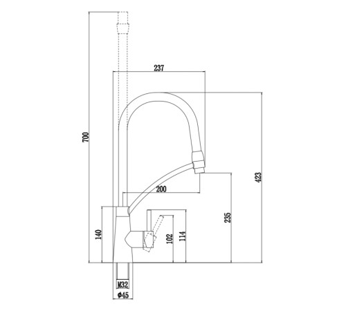 Смеситель для кухни с гибким изливом Fmark FS8255C-02, матовое золото