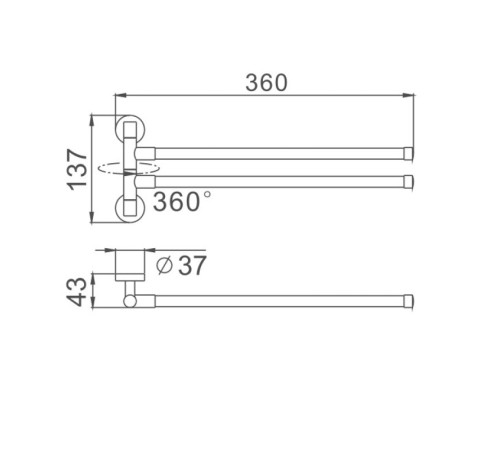 Полотенцедержатель D-Lin D253100, хром