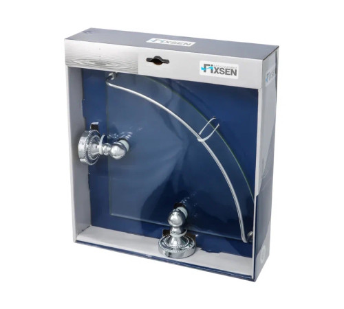 Полка стеклянная угловая Fixsen Style FX-41103A, хром