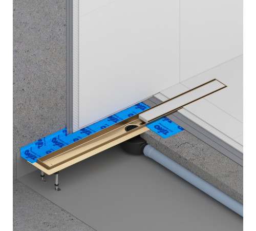 Душевой лоток (двухсторонняя решетка) TIMO Drain System DS230210/17, матовое золото