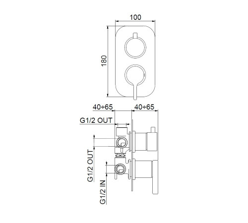 Смеситель для душа встраиваемый Webert Coral CO880601015, хром