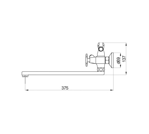 Смеситель для ванны Fmark FS8508, сатин