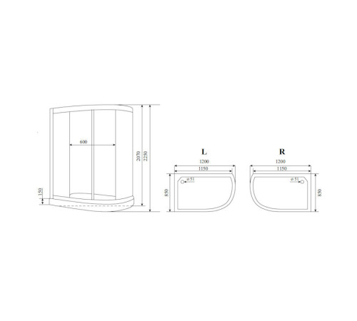 Душевая кабина Timo Lux T-7702L, 120x85x225