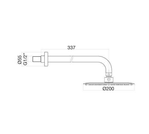 Верхний душ ультратонкий с кронштейном Fiore 30SM8630, изумрудный