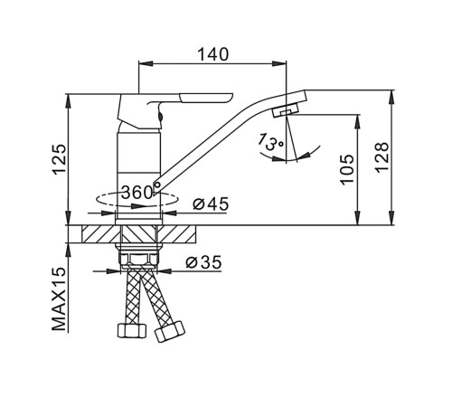 Смеситель для кухни FRAP F4534, белый