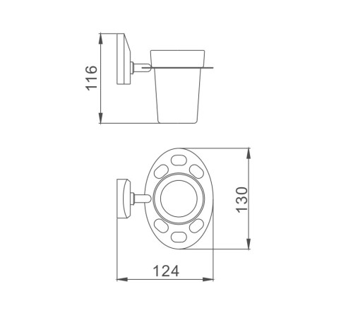 Стакан для ванной комнаты Haiba HB1606-1, хром