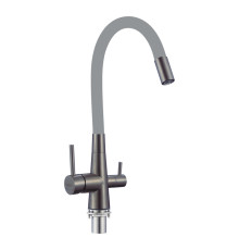 Смеситель для кухни с подключением фильтра воды Fmark FS1062-Q04, графит/серый