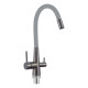 Смеситель для кухни с подключением фильтра воды Fmark FS1062-Q04, графит/серый