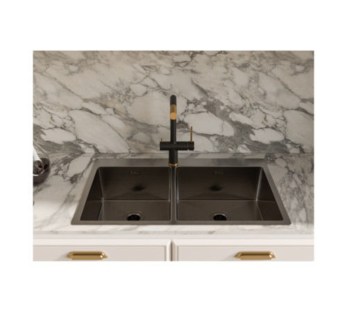 Кухонная мойка Rivelato Rinox 8050 B2 PVD, черный
