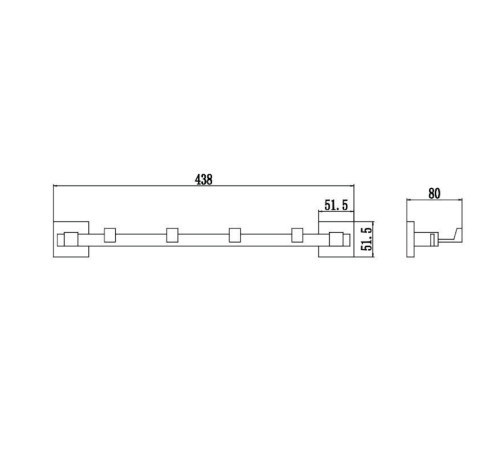 Планка с крючками Savol S-06574H, черный