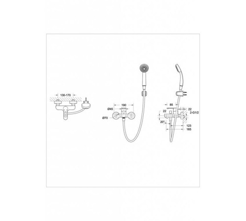 Смеситель для ванны Bravat Stream-D F637163C-B, хром