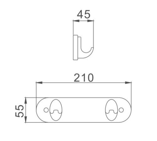 Планка с крючками для полотенец Haiba HB1505-2, хром
