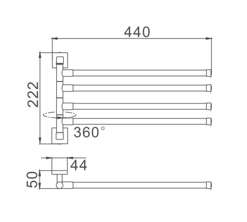 Полотенцедержатель Haiba HB8614, хром