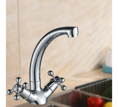 Смеситель для кухни WesnaArt RASSVET RAS02-120, хром
