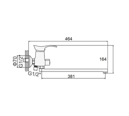 Смеситель для ванны D-Lin D146405-2, хром