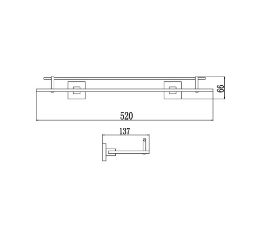 Полка стеклянная Savol S-06591A, хром