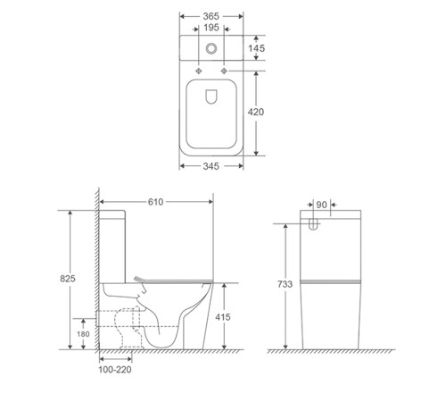 Унитаз напольный Terminus Ватикан (Торнадо 3.0) 12F61x36W, белый