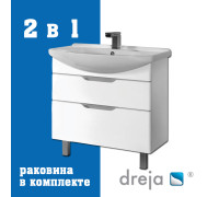Тумба с раковиной подвесная/напольная Dreja Laguna Plus 105 см, белый