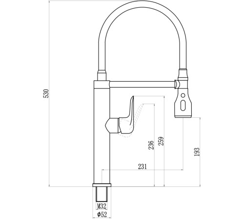 Смеситель для кухни с гибким изливом и режимом душ Savol S-002803, хром
