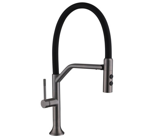 Смеситель для кухни с гибким изливом и режимом душ Fmark FS0052Q, графит