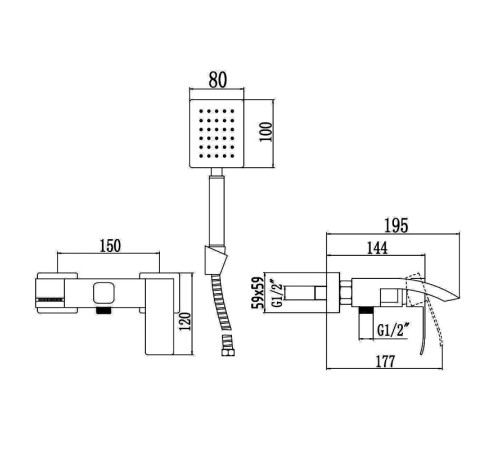 Смеситель для ванны Fmark FS8624C, матовое золото