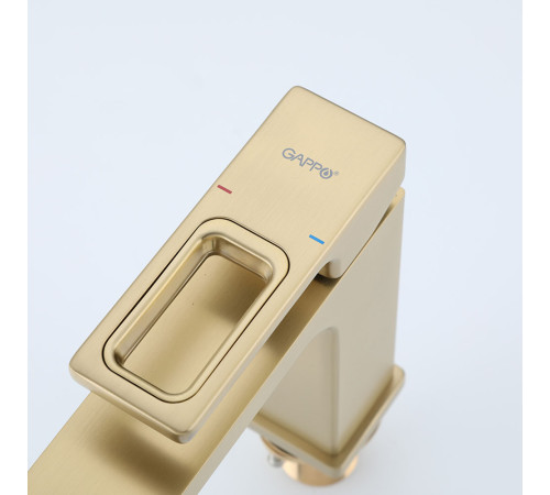 Смеситель для раковины Gappo G1017-3, золотой сатин
