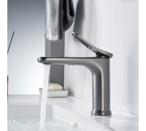Смеситель для раковины Shevanik S4701T, оружейная сталь