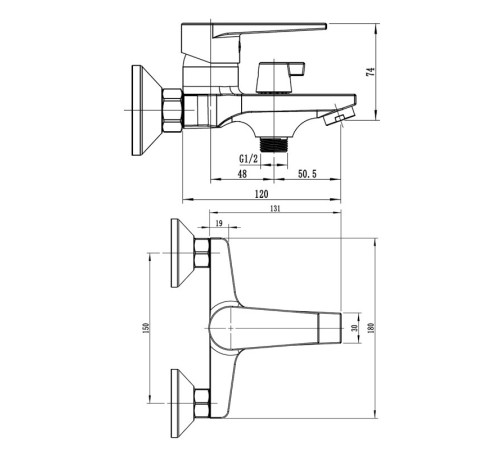 Смеситель для ванны ESKO BT54B, черный