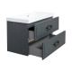 Тумба под раковину подвесная La Fenice Cubo TWIN FNC-01-CUB-G-100-2, серо-зеленая