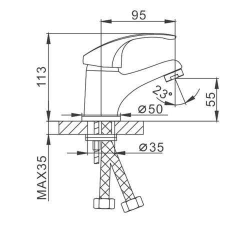 Смеситель для раковины Frap F1036, хром