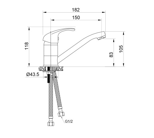 Смеситель для раковины WesnaArt LISTOK LIS01-220, хром