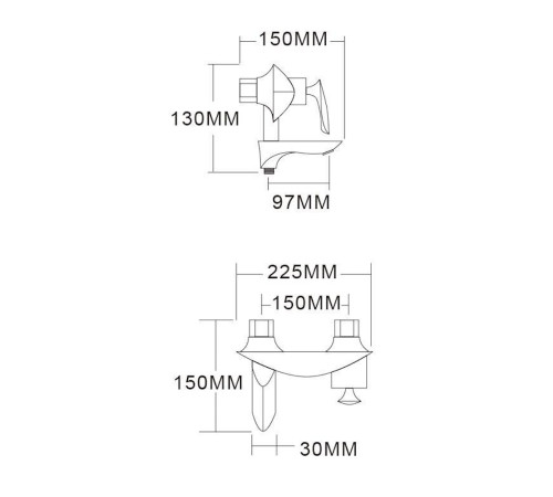 Смеситель для ванны Grocenberg GB8001BL, черный