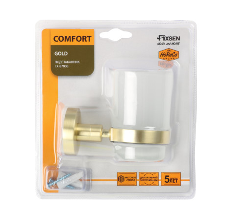 Стакан для ванной комнаты FIXSEN COMFORT GOLD FX-87006, матовое золото