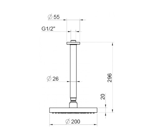 Верхний душ Webert AC0940560METAL, черный