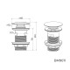 Донный клапан для раковины с переливом Knotlor BM9011GM, оружейная сталь