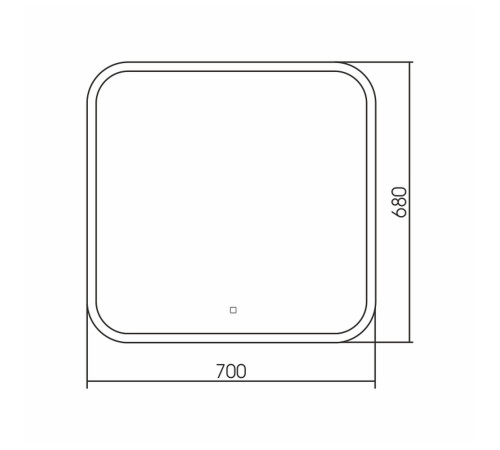 Зеркало RAVAL Призма Prz.02.700x680/W/RL, 70 см
