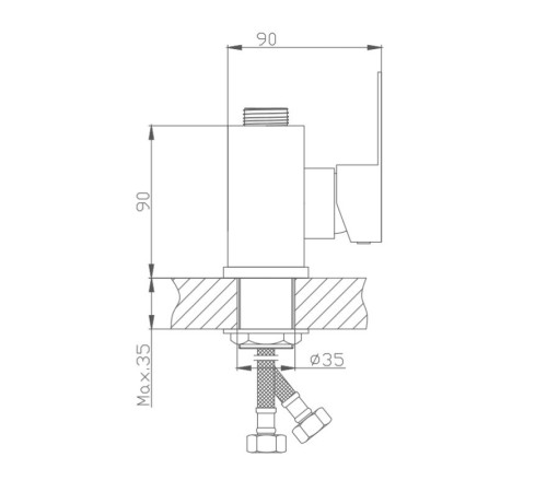 Основание смесителя для кухни Haiba HB73801, сталь