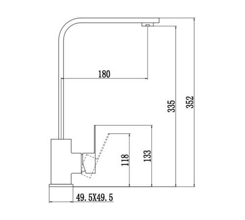 Смеситель для кухни Fmark FS8132Q, графит