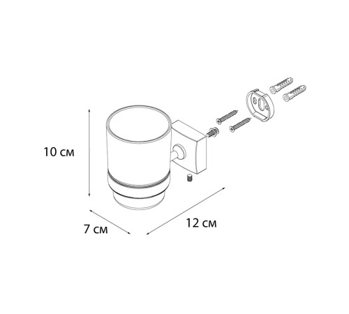 Стакан для ванной комнаты FIXSEN KVADRO FX-61306, хром
