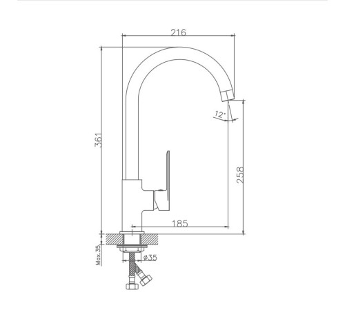 Смеситель для кухни Haiba HB70590, хром