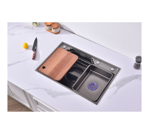 Мойка для кухни Fmark FSC6845Q, графит