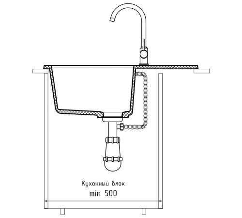 Кухонная мойка GranFest QUADRO 650L, терракот