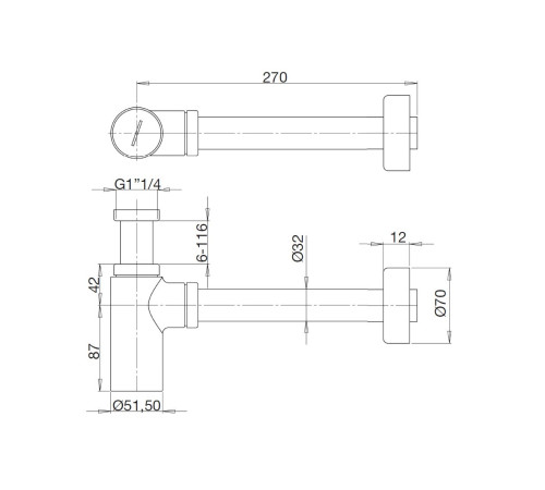 Сифон для раковины Webert AC0020010, золото