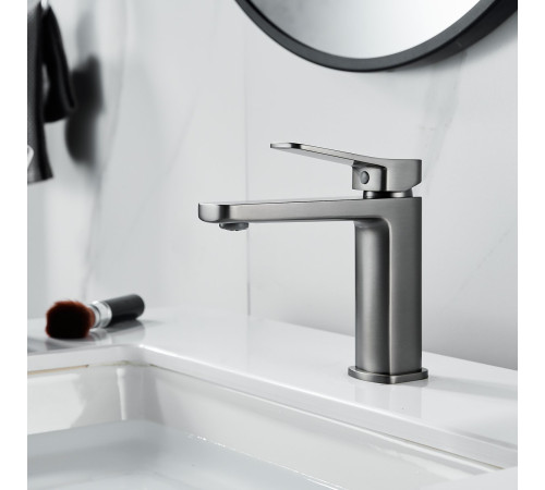 Смеситель для раковины Raffine F0199T, оружейная сталь