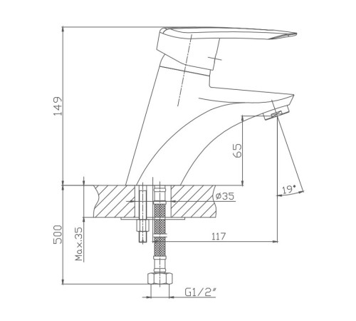 Смеситель для раковины Haiba HB1007, хром