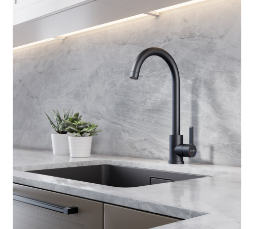 Смеситель для кухни Voda Kitchen K 55B, черный