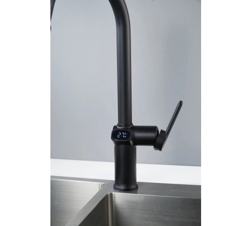 Смеситель для кухни с индикатором температуры Knotlor KN-100/BL, черный