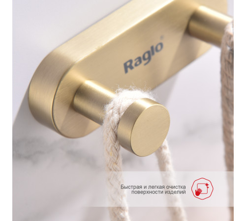 Крючок для ванной комнаты Raglo R300.052.03, золотой сатин