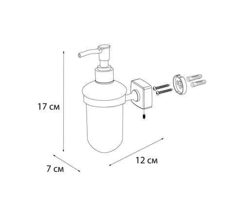 Дозатор жидкого мыла FIXSEN KVADRO FX-61312, хром