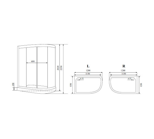 Душевая кабина Timo Standart T-1102PL, 120x85x220